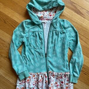 Matilda Jane Teal Hoodie with Floral Accents